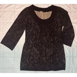 J Jill Knit 3/4 sleeve Top Size S